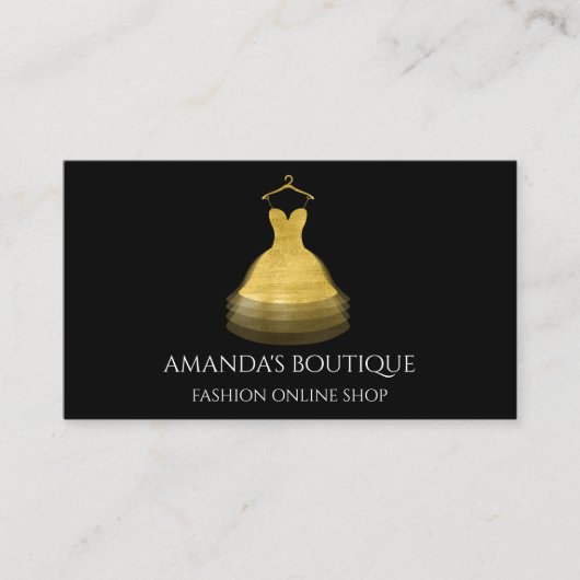 Fashion Boutique Event Planner für das Goldene Dre Visitenkarte (Vorderseite)