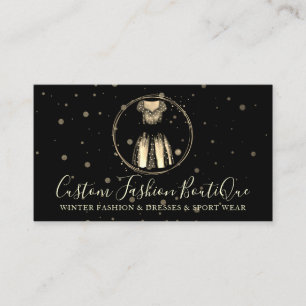 Fashion Boutique Gold Black Night Special Dress Visitenkarte