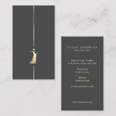 Fashion Boutique Gold Dress Logo Business Card Visitenkarte (Vorne/Hinten)