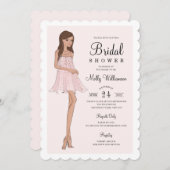 Fashion Bride Brautparty Einladung (Vorne/Hinten)