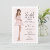 Fashion Bride Brautparty Einladung (Stehend Vorderseite)