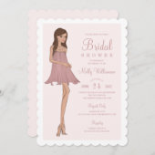 Fashion Bride Bridal Dusche Einladung (Vorne/Hinten)
