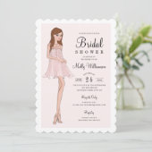 Fashion Bride Bridal Dusche Einladung (Stehend Vorderseite)