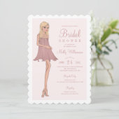 Fashion Bride Bridal Dusche Einladung (Stehend Vorderseite)