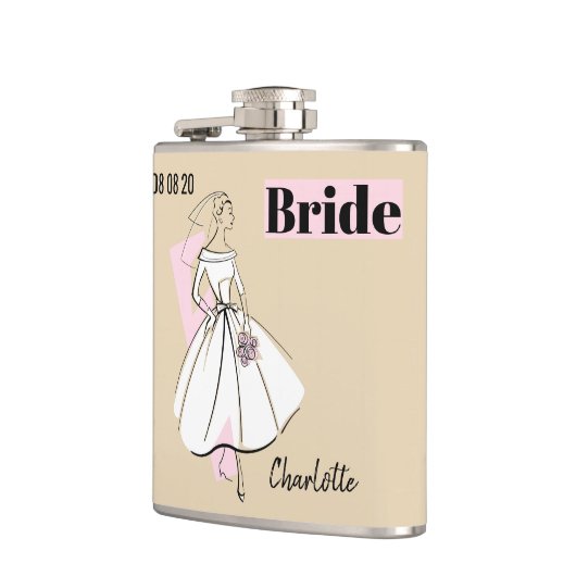 Fashion Bride Neutral Bride Name Flasche Flachmann (Links)