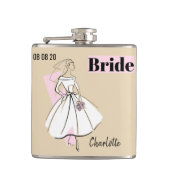 Fashion Bride Neutral Bride Name Flasche Flachmann (Vorderseite)