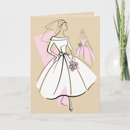 Fashion Bride Neutral Group Text beige Karte (Vorderseite)