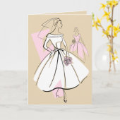 Fashion Bride Neutral Group Text beige Karte (Gelbe Blume)