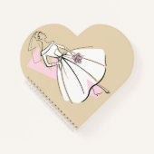 Fashion Bride Neutral Notebook Herz Notizblock (Vorderseite)
