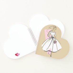 Fashion Bride Neutral Notebook Herz Notizblock