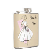 Fashion Bride Neutral Text Flasche Flachmann (Rechts)