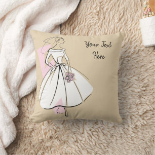 Fashion Bride Neutral Text werfen Kissen rosa zurü