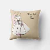 Fashion Bride Neutral Text Wire Kissen (Rückseite)