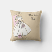 Fashion Bride Neutral Text Wire Kissen (Vorderseite)