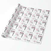 Fashion Bride Pink Brautparty Name Geschenkpapier (Ungerollt)