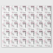 Fashion Bride Pink Brautparty Name Geschenkpapier (Flach)