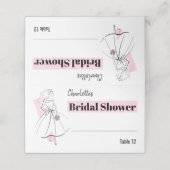 Fashion Bride Pink Brautparty Platzkarte (Außenseite Aufgefaltet)