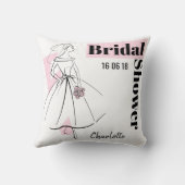 Fashion Bride Pink Brautparty werfen Kissen (Rückseite)