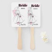 Fashion Bride Pink Bride Fan Paddel Fächer (Vorne und Hinten)