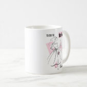 Fashion Bride Pink Bride Group Datum Name 2 Seiten Kaffeetasse (VorderseiteRechts)