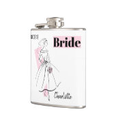 Fashion Bride Pink Bride Name Flasche Flachmann (Links)