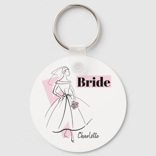Fashion Bride Pink Bride Name Schlüsselanhänger ru (Vorderseite)