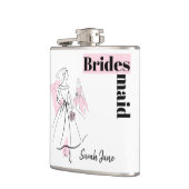 Fashion Bride Pink Bridesmaid Name Flask Flachmann (Links)