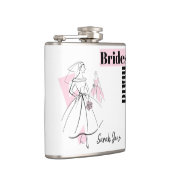 Fashion Bride Pink Bridesmaid Name Flask Flachmann (Rechts)