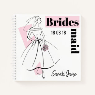 Fashion Bride Pink Bridesmaid Notebook-Platz Notizblock