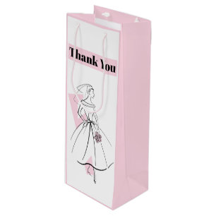 Fashion Bride Pink Danke, dass du rosa Wein Geschenktüte Für Weinflaschen