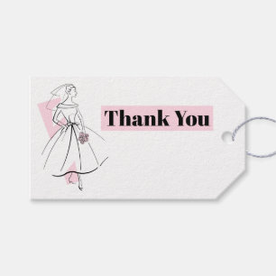 Fashion Bride Pink Danke, dass Sie Geschenkmarken Geschenkanhänger