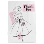 Fashion Bride Pink Danke, Geschenktüte Medium (Rückseite)