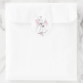 Fashion Bride Pink Group Aufkleber rund (Tasche)