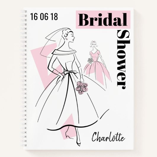 Fashion Bride Pink Group Brautparty Notebook Notizblock (Vorderseite)