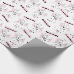 Fashion Bride Pink Group Bridesmaid Packpapier
