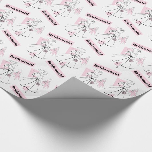 Fashion Bride Pink Group Bridesmaid Packpapier (Ecke)