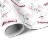 Fashion Bride Pink Group Bridesmaid Packpapier (Rolleneckpunkt)