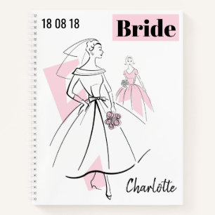 Fashion Bride Pink Group Bridge Datum Notebook Notizblock
