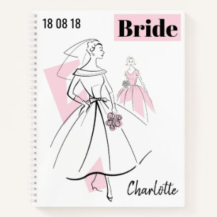 Fashion Bride Pink Group Bridge Name Datum Multi Notizblock