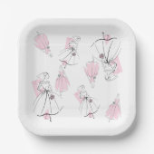 Fashion Bride Pink Group Multi Square Pappteller (Vorderseite)