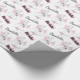 Fashion Bride Pink Group Name Brautpapier Geschenkpapier