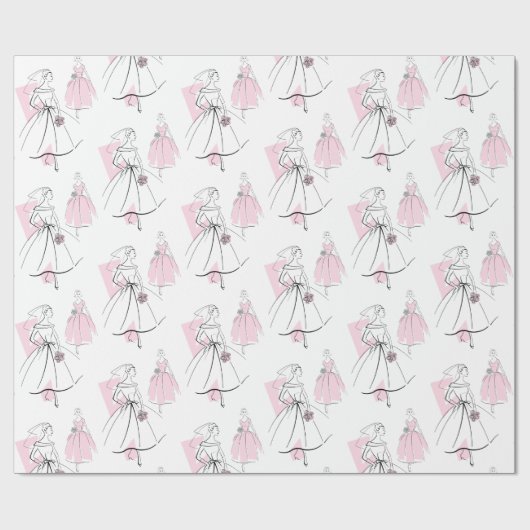 Fashion Bride Pink Group Packpapier (Flach)
