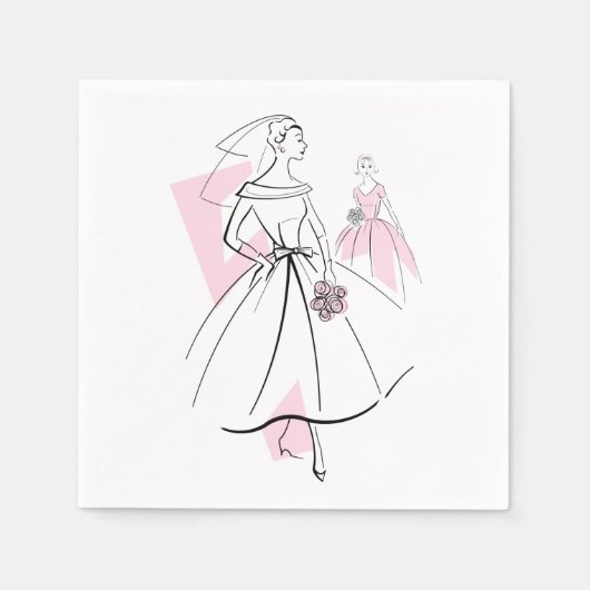 Fashion Bride Pink Group Papierservietten (Vorderseite)