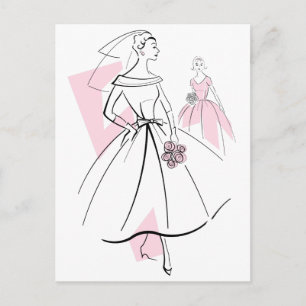 Fashion Bride Pink Group Postkarte