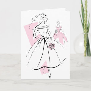 Fashion Bride Pink Group Textgrüßkarte Karte