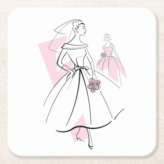 Fashion Bride Pink Group Untersetzer (Vorderseite)