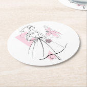 Fashion Bride Pink Group Untersetzer rund (Angewinkelt)