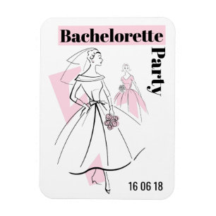 Fashion Bride Pink Junggeselinnen-Abschied flexibe Magnet