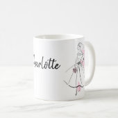 Fashion Bride Pink Name Tasse (VorderseiteRechts)