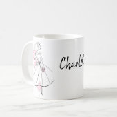 Fashion Bride Pink Name Tasse (Vorderseite Links)